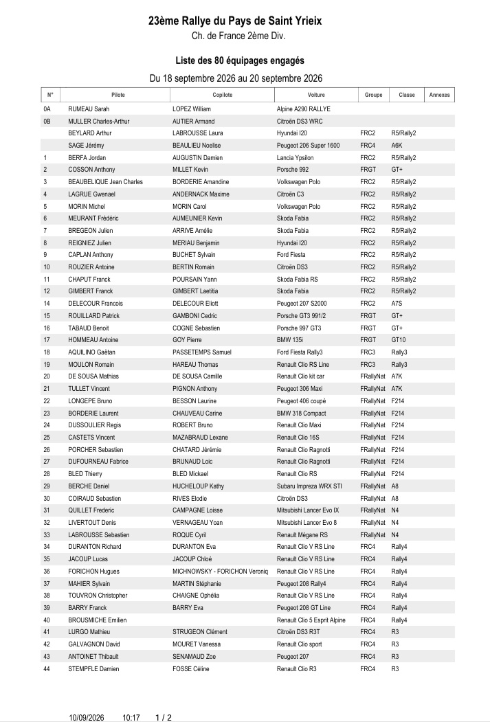 Liste engages moderne